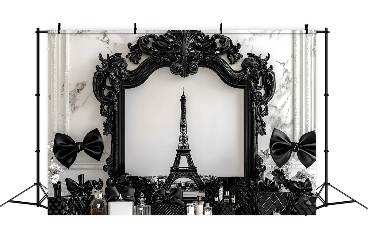 Paris Kulisse Fotografie Schwarzer Rahmen Luxus Parfüm Kulisse GQ4-166