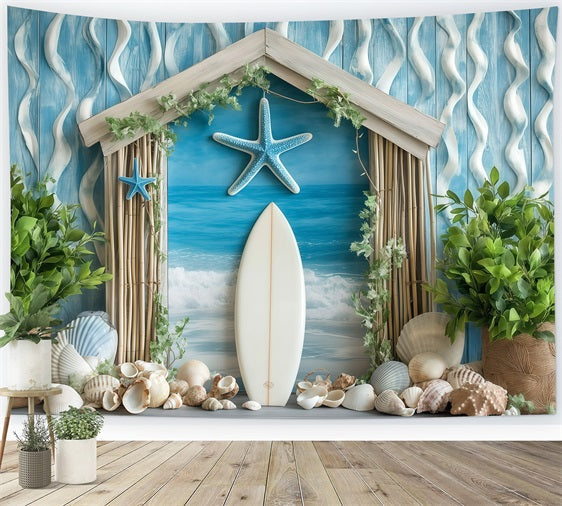 Strand Szene Hintergrund Küsten Muscheln Surf Sommer Hintergrund GQ4-253