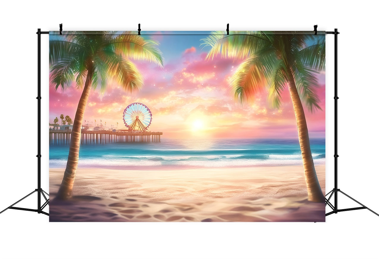 Strand Thema Hintergrund Seaside Riesenrad Sommer Hintergrund GQ4-255