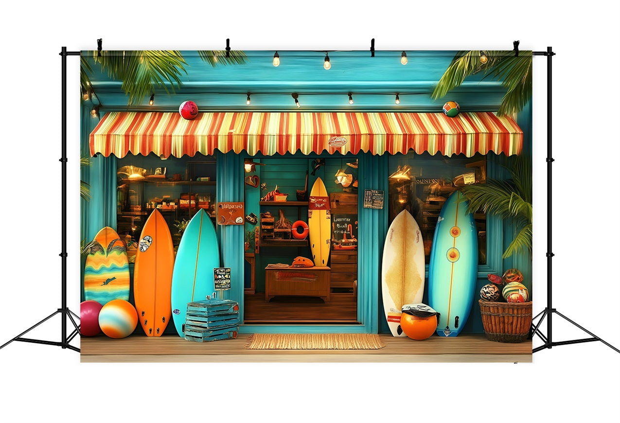 Tropical Backdrops Sommer Surf Shop Eingangs-Hintergrund GQ4-262
