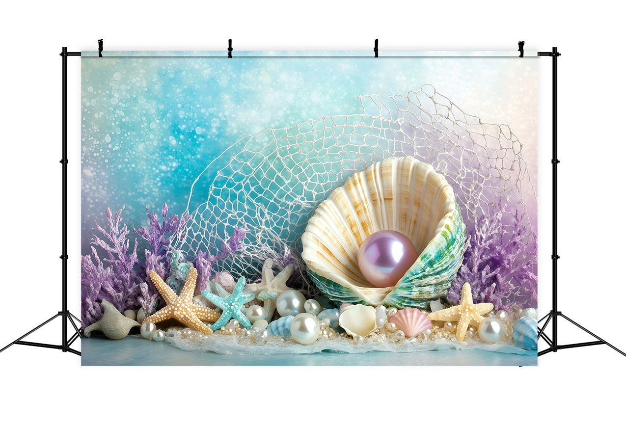 Strand Backdrops Muschel Perlen Sommer Backdrop GQ4-267