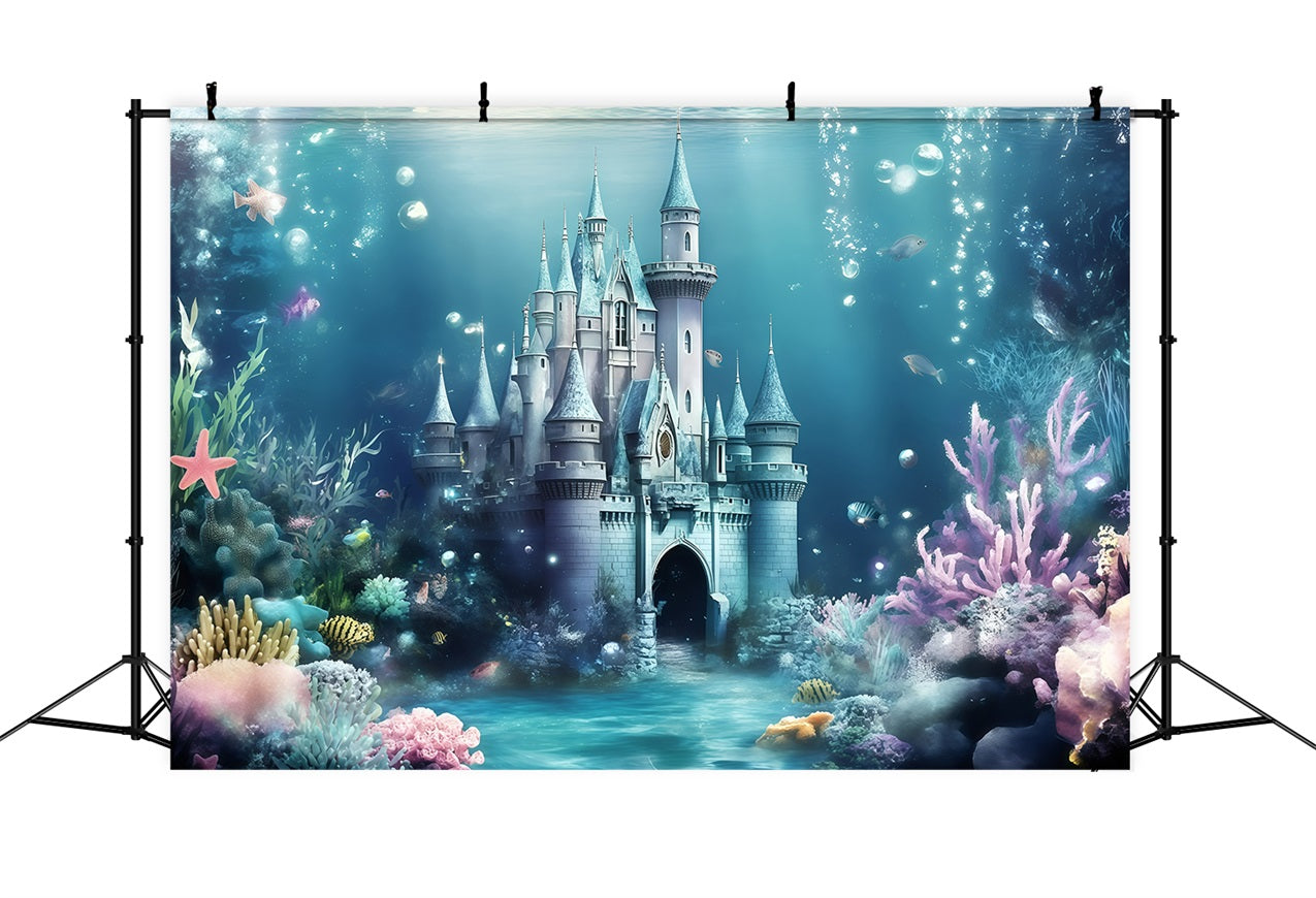 Sommer Backdrops Unterwasser Blaues Schloss Backdrop GQ4-274