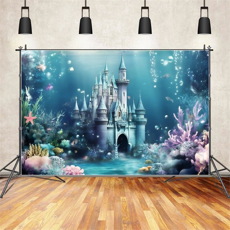 Sommer Backdrops Unterwasser Blaues Schloss Backdrop GQ4-274