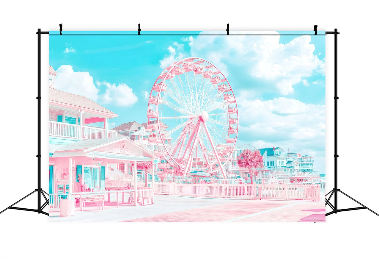 Strandszene Backdrop Riesenrad Coastal Sommer Backdrop GQ4-275