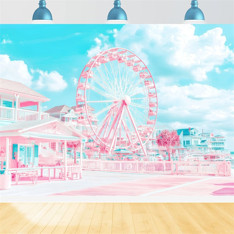 Strandszene Backdrop Riesenrad Coastal Sommer Backdrop GQ4-275
