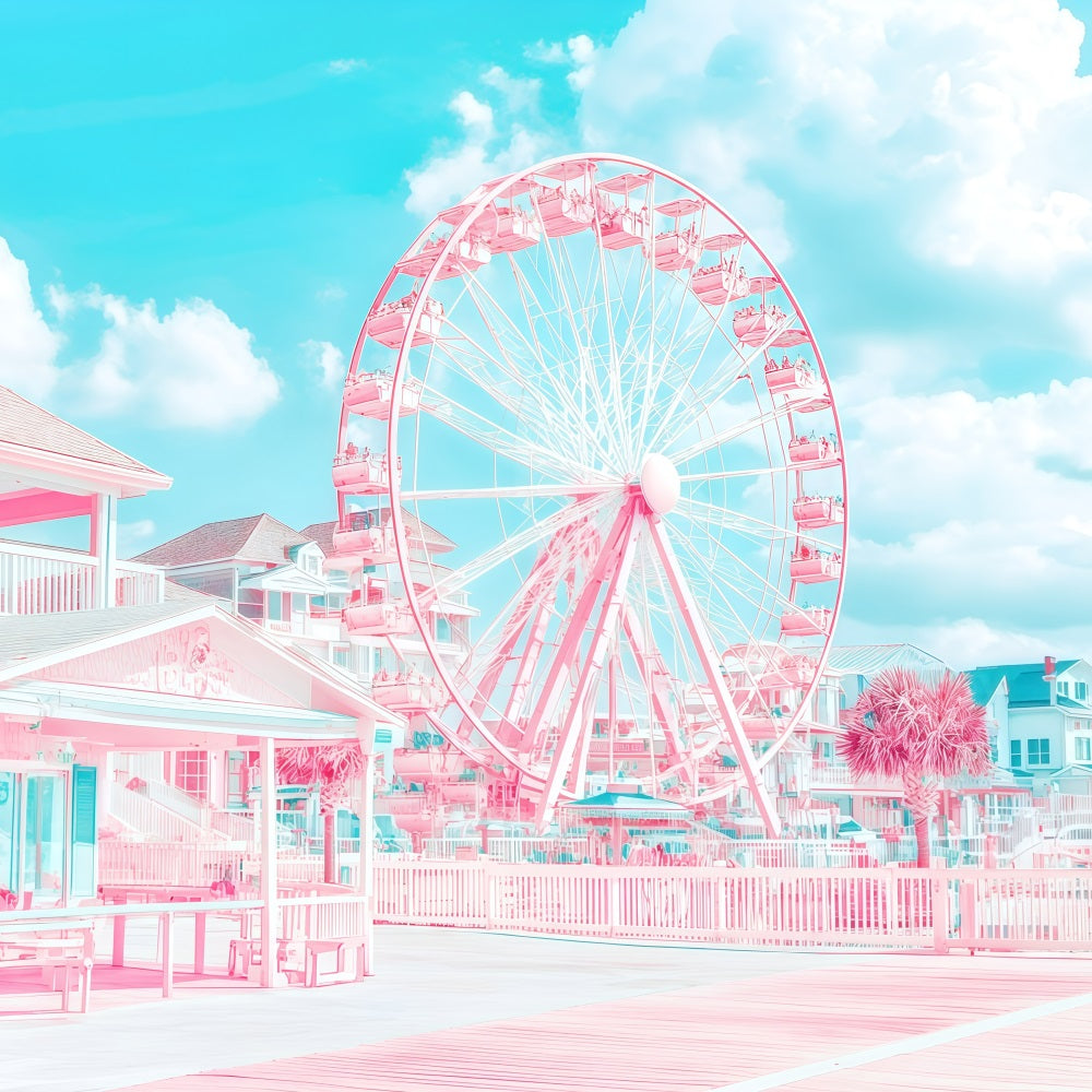 Strandszene Backdrop Riesenrad Coastal Sommer Backdrop GQ4-275