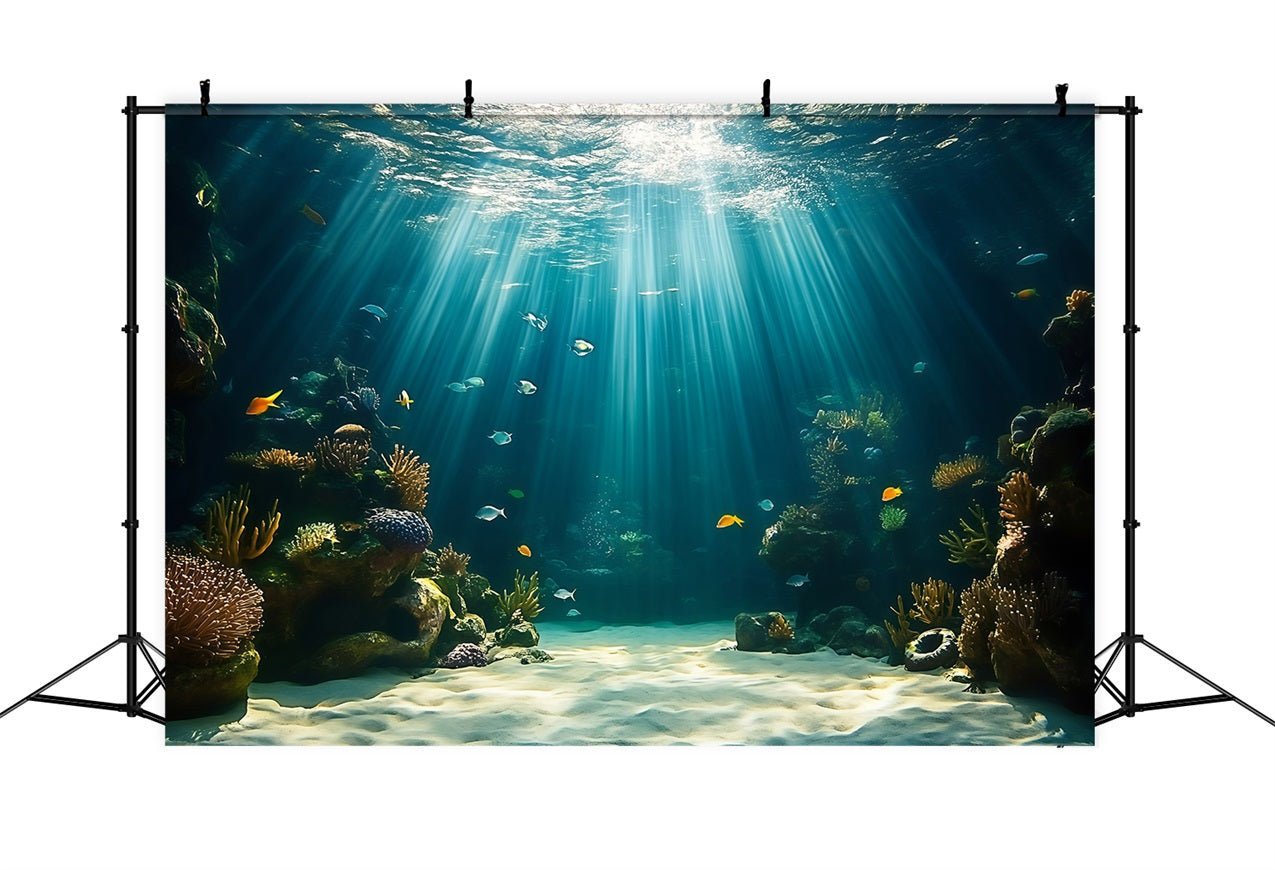 Sommer Fotohintergrund Riff Licht Rochen Szene Hintergrund GQ4-276