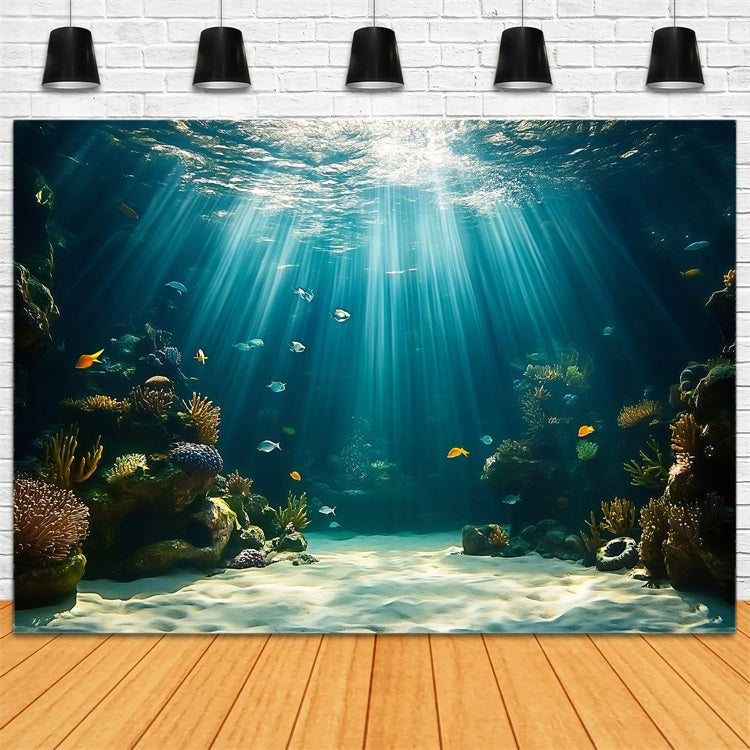 Sommer Fotohintergrund Riff Licht Rochen Szene Hintergrund GQ4-276