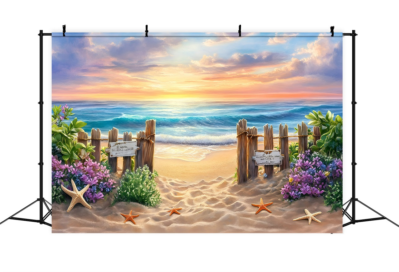 Sommer-Hintergrund Holzzaun Strand Eingang Hintergrund GQ4-278