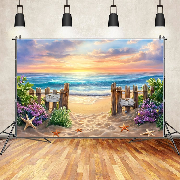 Sommer-Hintergrund Holzzaun Strand Eingang Hintergrund GQ4-278
