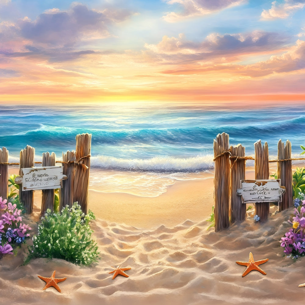 Sommer-Hintergrund Holzzaun Strand Eingang Hintergrund GQ4-278
