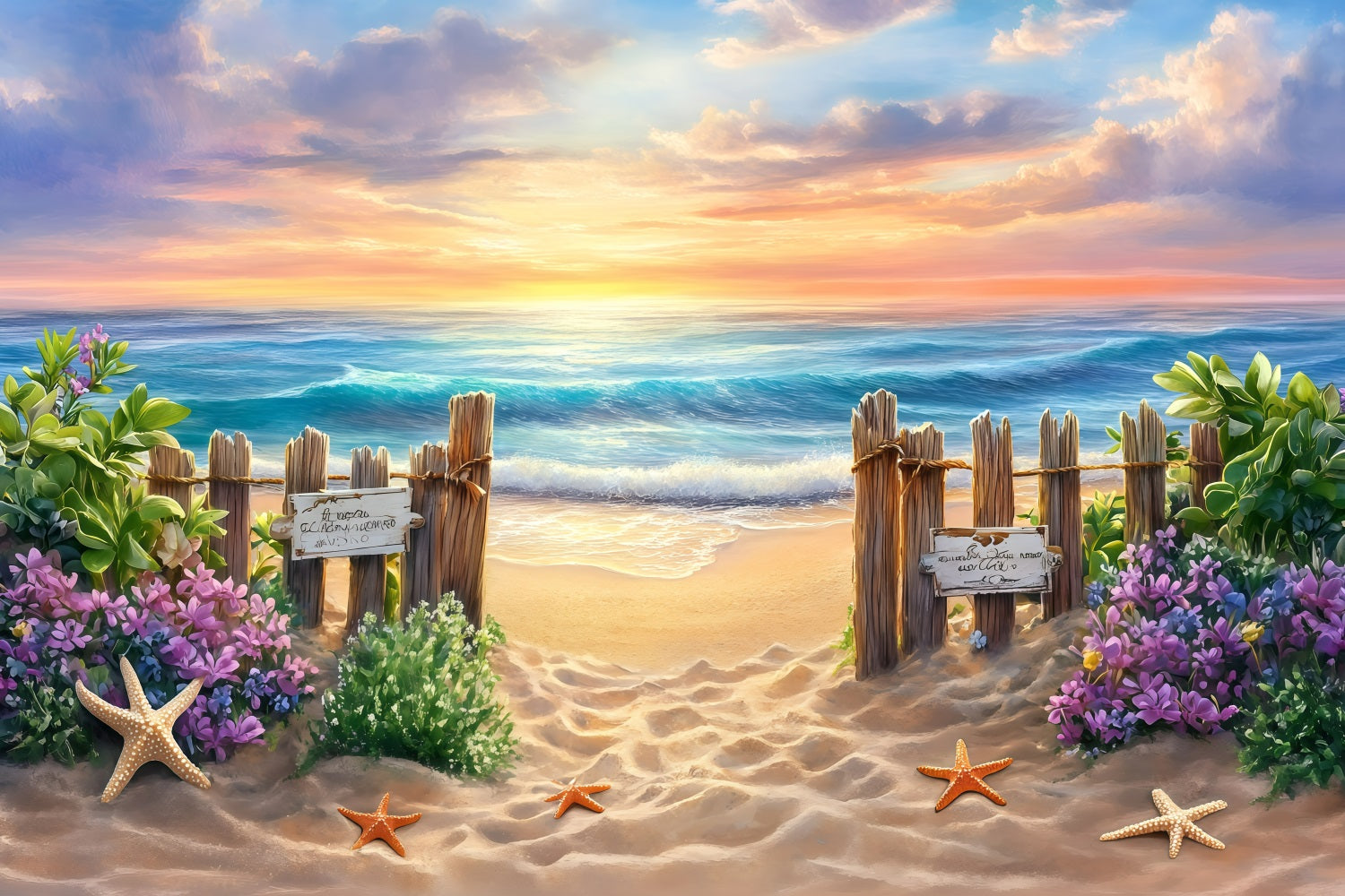 Sommer-Hintergrund Holzzaun Strand Eingang Hintergrund GQ4-278