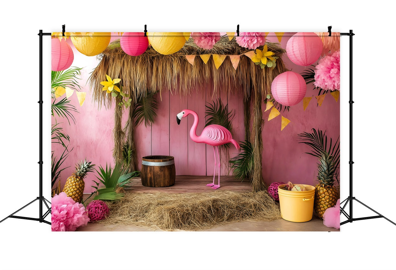 Sommer-Hintergrundbilder Tropischer Flamingo Party-Hintergrund GQ4-285