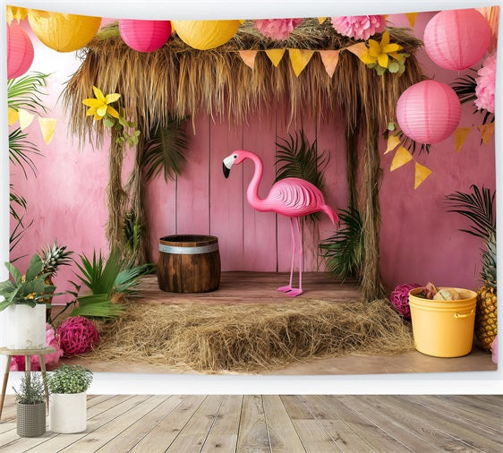 Sommer-Hintergrundbilder Tropischer Flamingo Party-Hintergrund GQ4-285