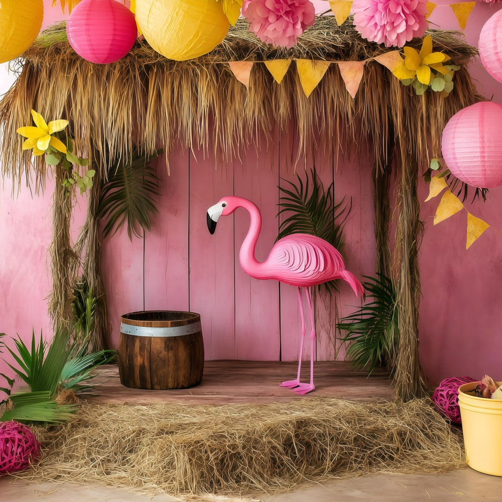 Sommer-Hintergrundbilder Tropischer Flamingo Party-Hintergrund GQ4-285