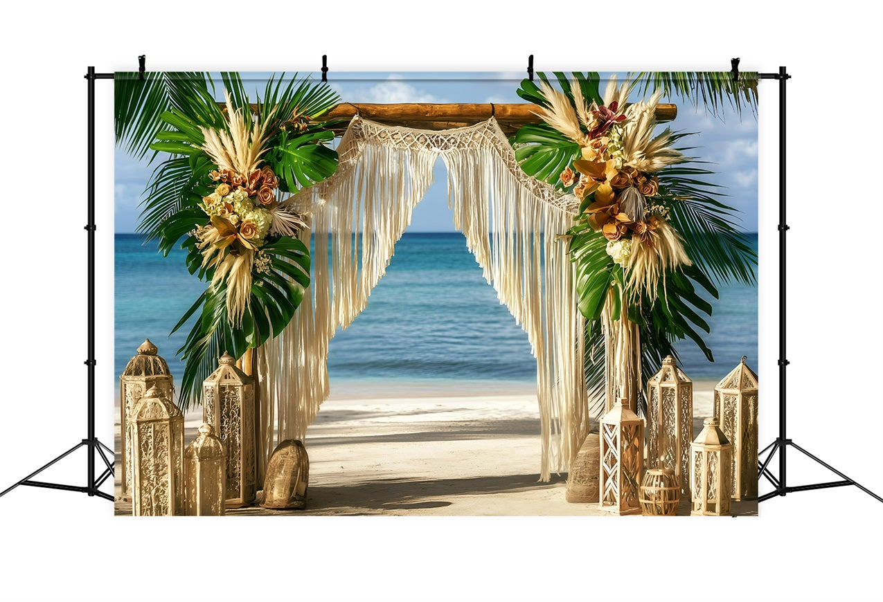 Strand Hochzeit Hintergrund Seaside Bohemian Sommer Hintergrund GQ4-286