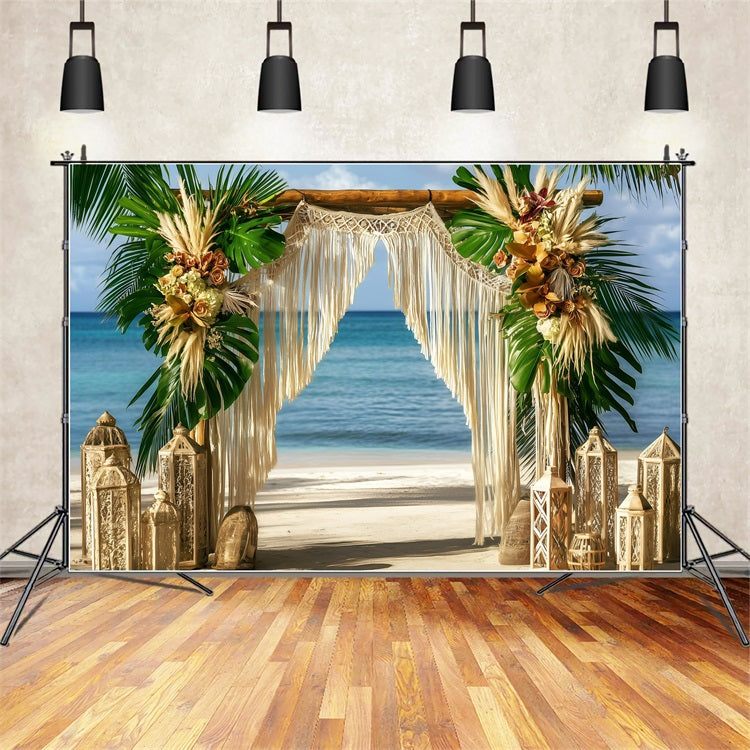 Strand Hochzeit Hintergrund Seaside Bohemian Sommer Hintergrund GQ4-286
