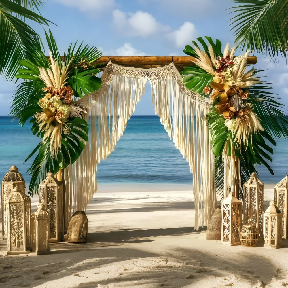 Strand Hochzeit Hintergrund Seaside Bohemian Sommer Hintergrund GQ4-286
