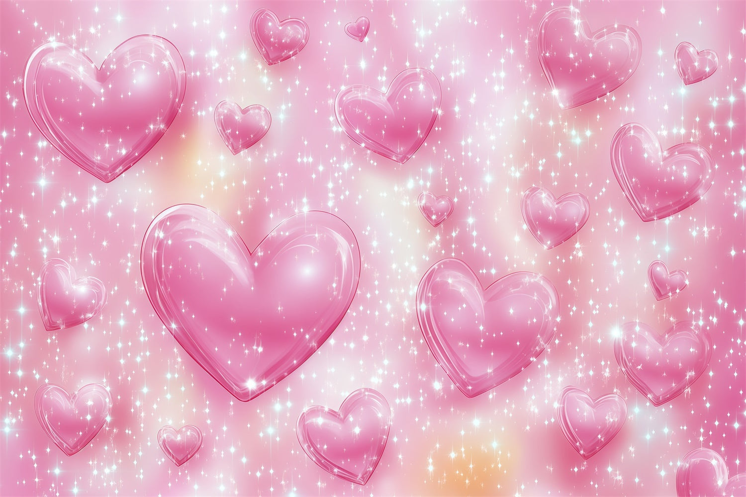 Old School Fotohintergrund Sparkling Pink Hearts Vintage Backdrops GQ4-298