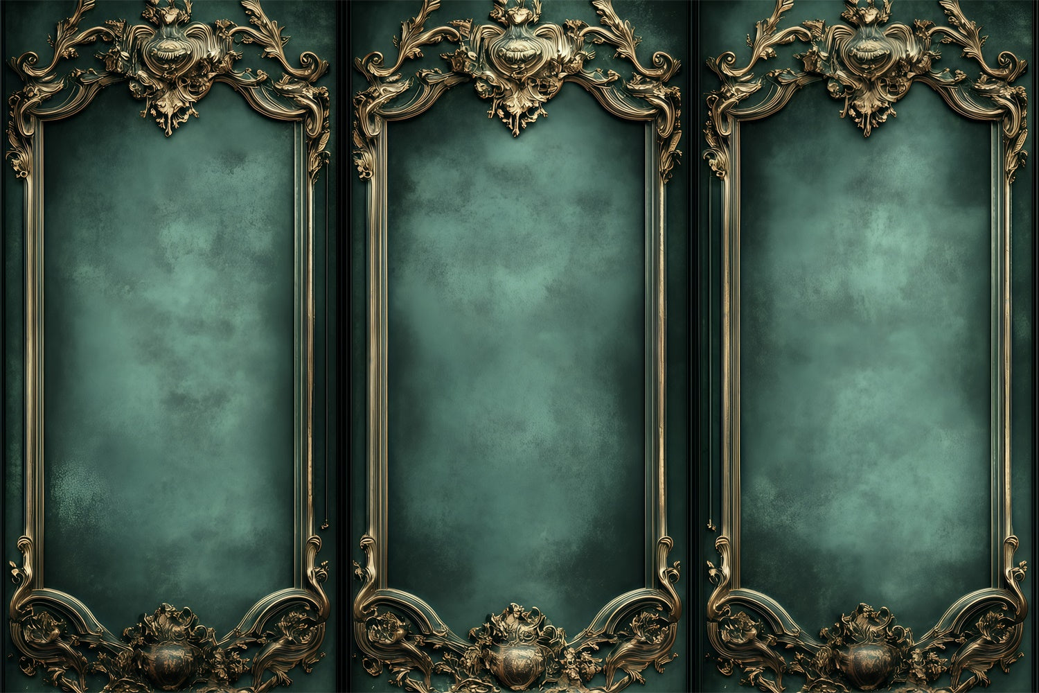 Vintage Wall Backdrop Opulent Grün Barocke Wände Backdrop GQ4-305