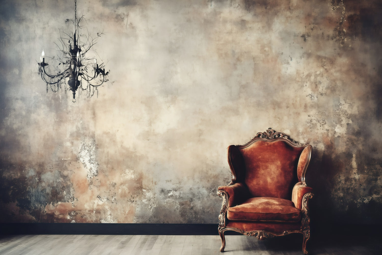 Vintage Backdrops für Fotografie Rustikale Wand Stuhl Hintergrund GQ4-312