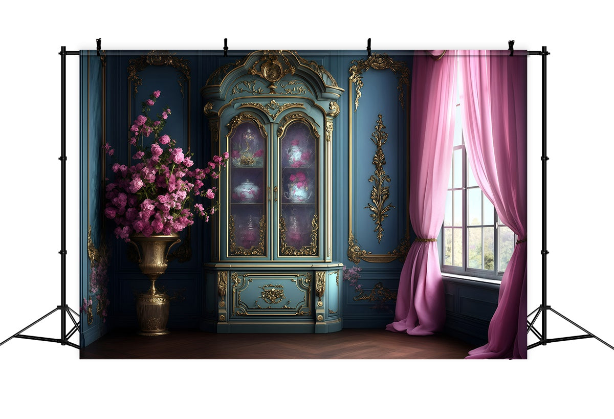 Viktorianische Fotokulisse Elegantes französisches Zimmer Vintage Hintergrund GQ4-313