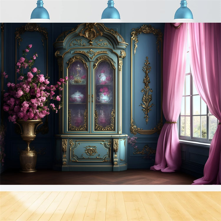 Viktorianische Fotokulisse Elegantes französisches Zimmer Vintage Hintergrund GQ4-313