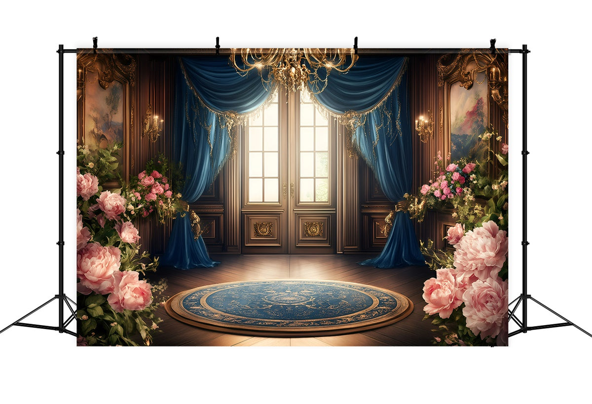 Viktorianische Fotografie Backdrop Goldener Rahmen Rose Hall Vintage Backdrop GQ4-318