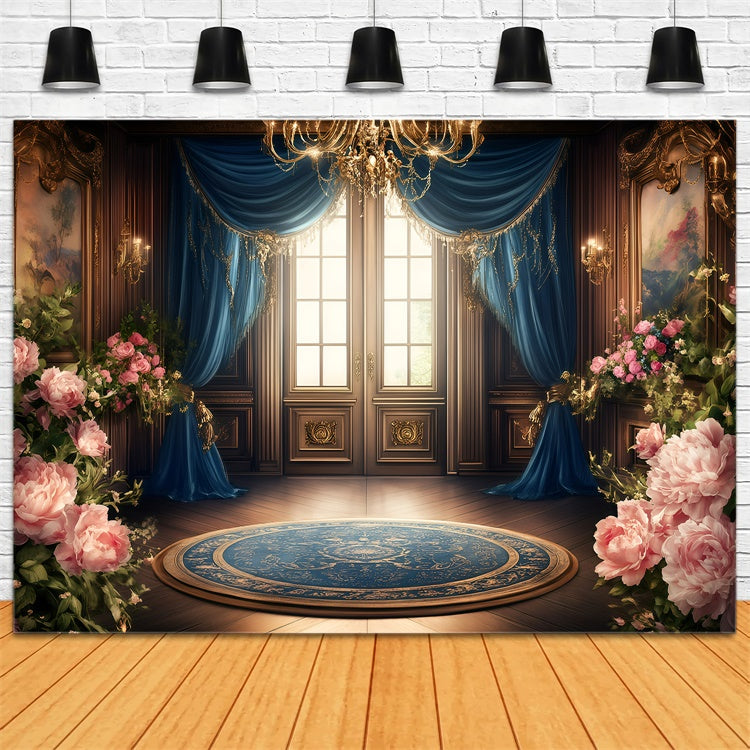 Viktorianische Fotografie Backdrop Goldener Rahmen Rose Hall Vintage Backdrop GQ4-318