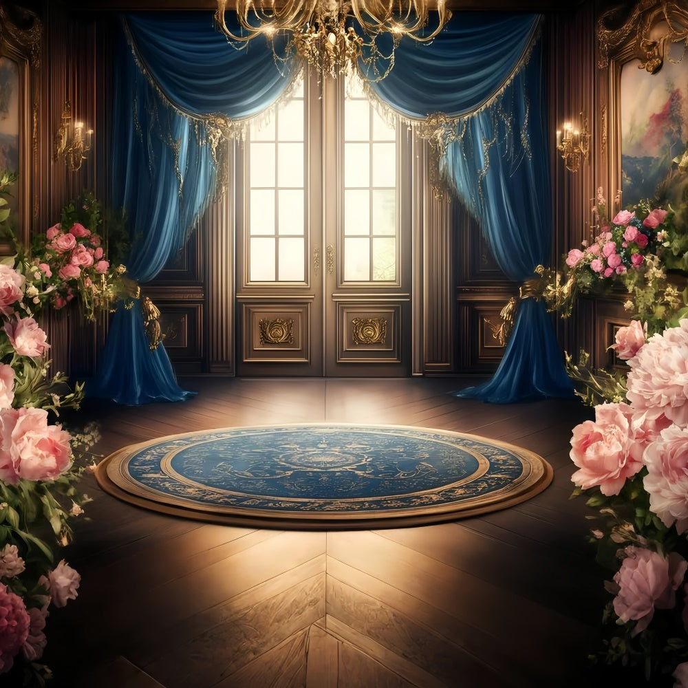 Viktorianische Fotografie Backdrop Goldener Rahmen Rose Hall Vintage Backdrop GQ4-318