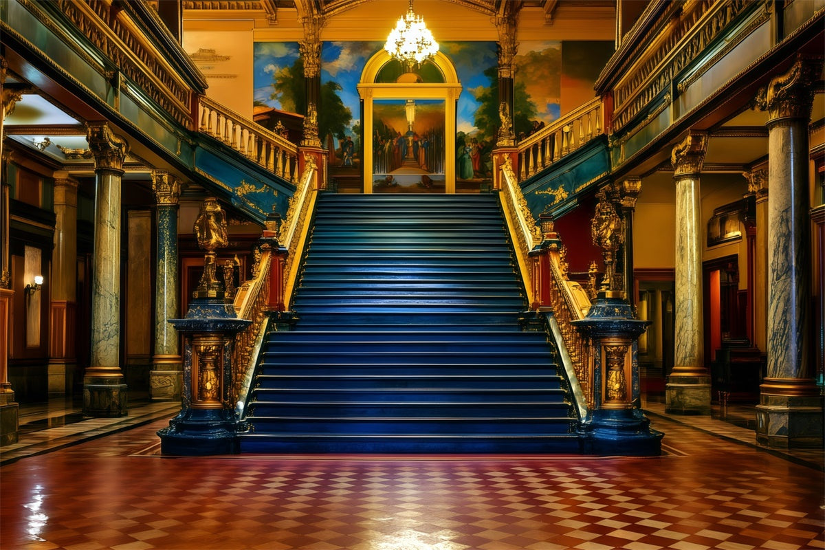 Vintage-Hintergrund für Fotoshooting Grand Royal Staircase Hintergrund GQ4-321