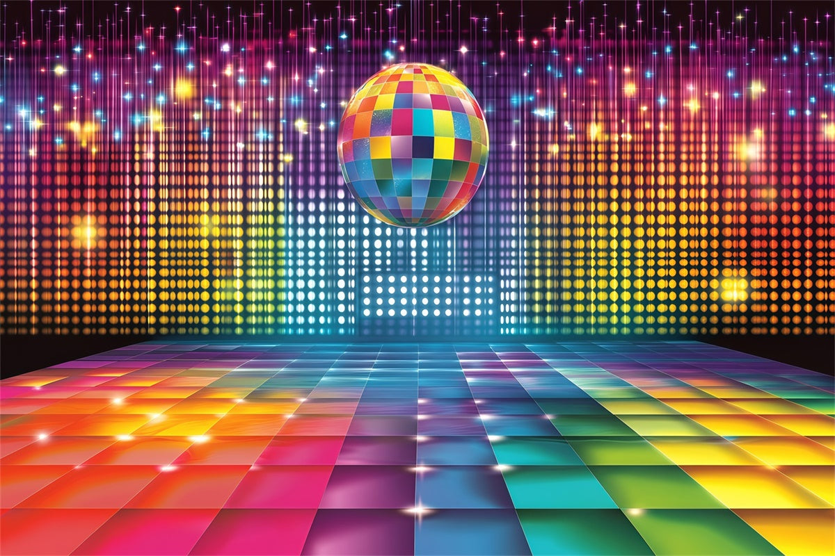Vintage Kulissen für Fotografie Bunte Disco Lichter Hintergrund GQ4-333