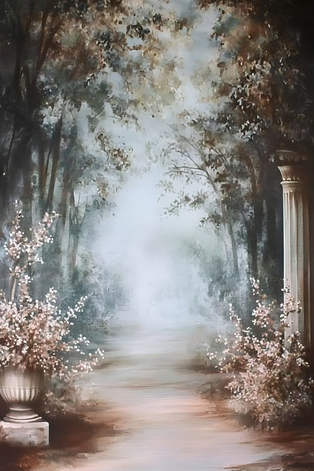 Antike Fotokulisse Enchanted Garden Path Vintage Backdrops GQ4-340
