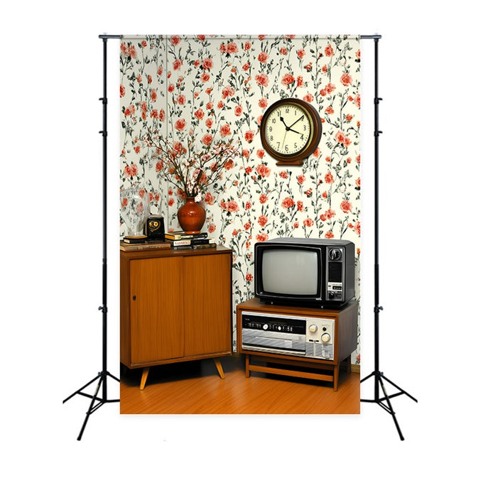 Vintage Backdrops für Fotografie Nostalgischer Raum Floraler Akzent Hintergrund GQ4-343