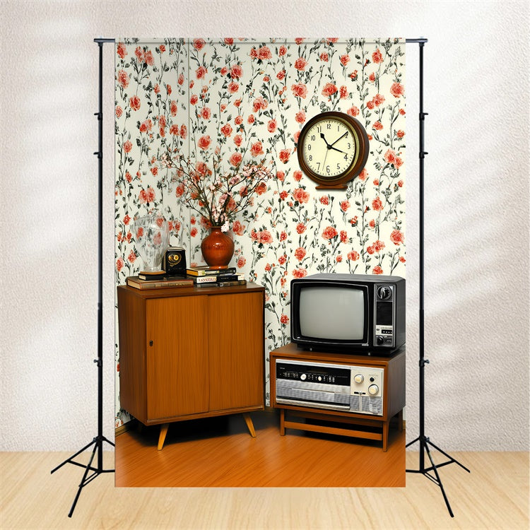Vintage Backdrops für Fotografie Nostalgischer Raum Floraler Akzent Hintergrund GQ4-343