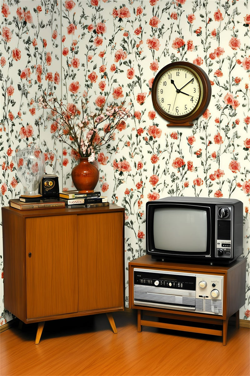 Vintage Backdrops für Fotografie Nostalgischer Raum Floraler Akzent Hintergrund GQ4-343