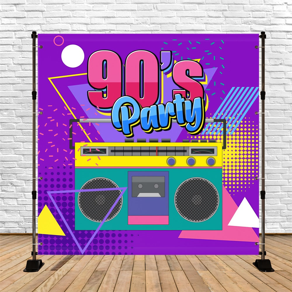 90er Jahre Fotohintergrund Color Pop Radio Tape Backdrop GQ4-360