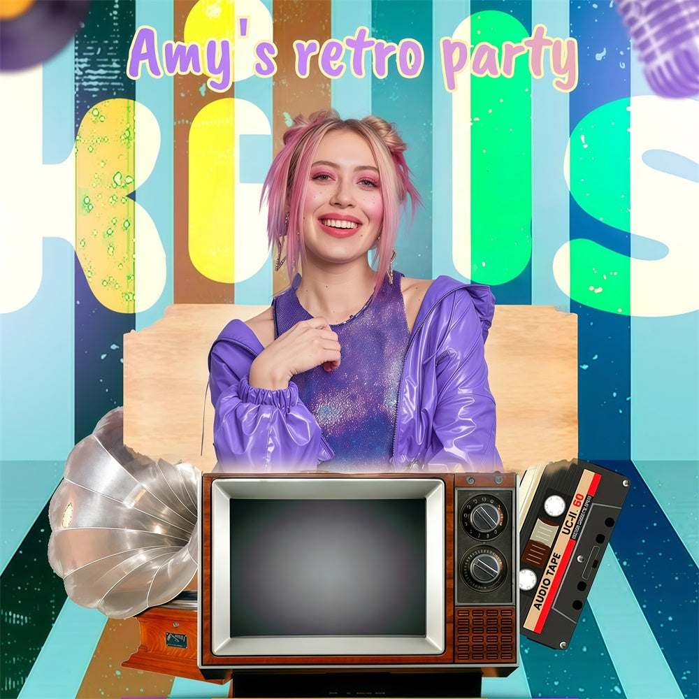 80er Jahre Fotohintergrund Stilvoll Nostalgisch Party Benutzerdefinierte Kulisse GQ4-364