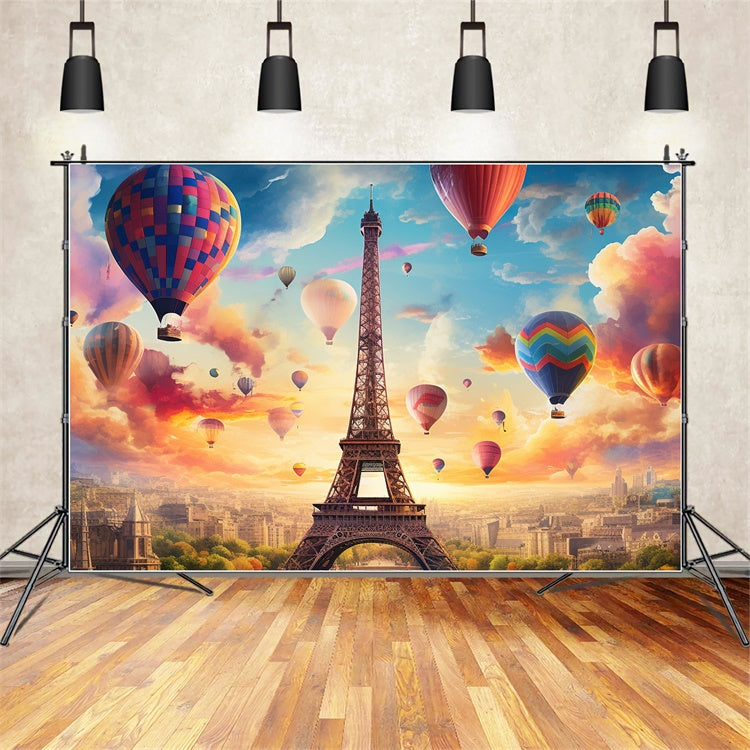 Paris Fotokulisse Ideen Heißluftballons Fantasie Himmel Kulisse GQ4-50