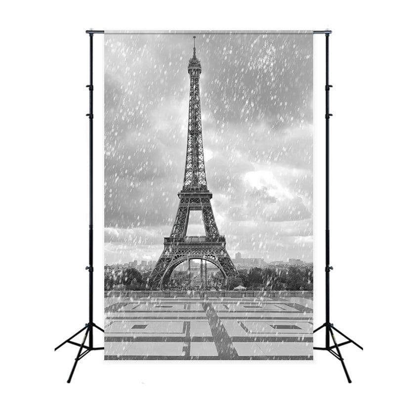 Paris Fotohintergrund Vintage Eiffelturm Regenhintergrund GQ4-62
