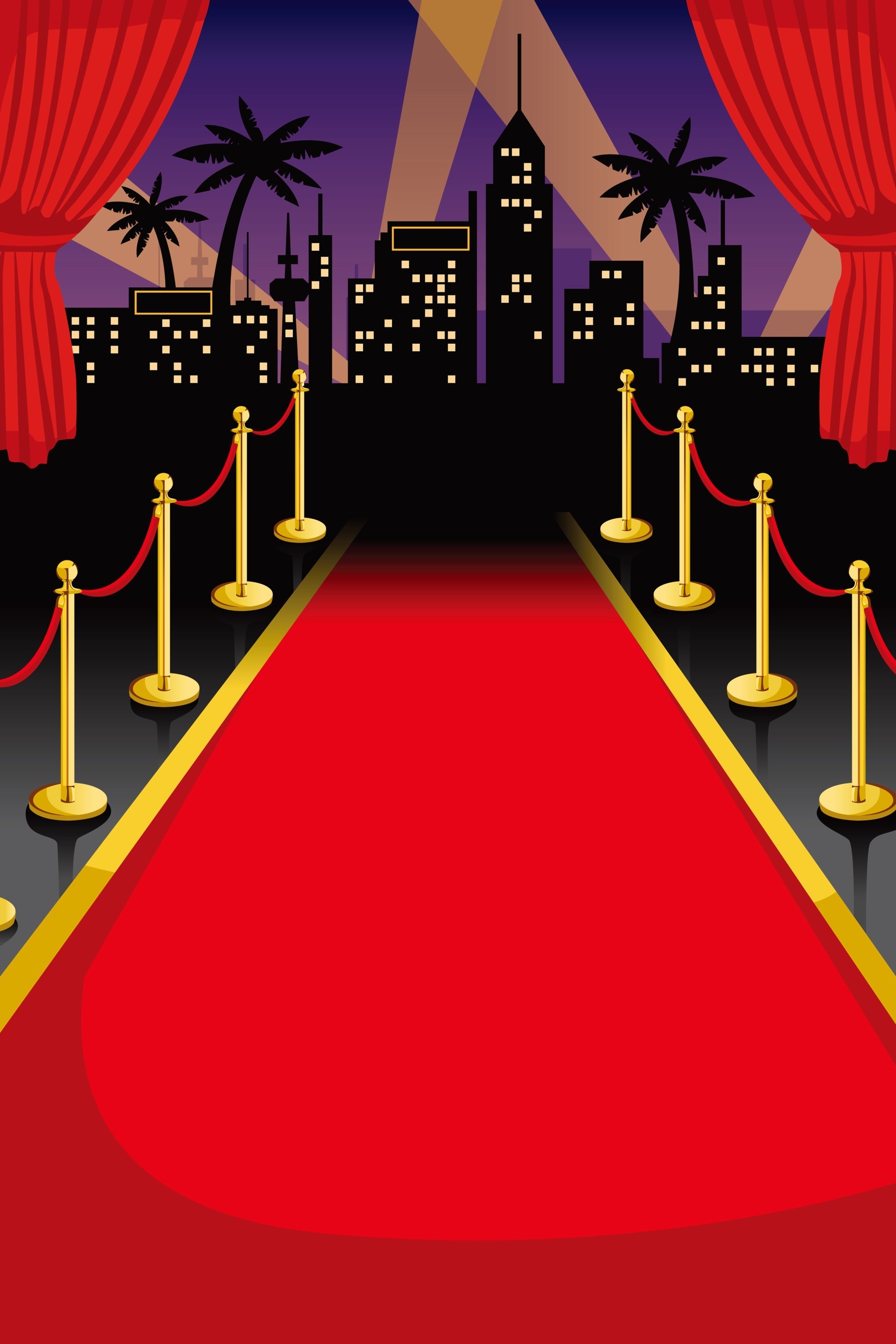 Roter Teppich Backdrops City Skyline Silhouette Backdrop GQ4-83