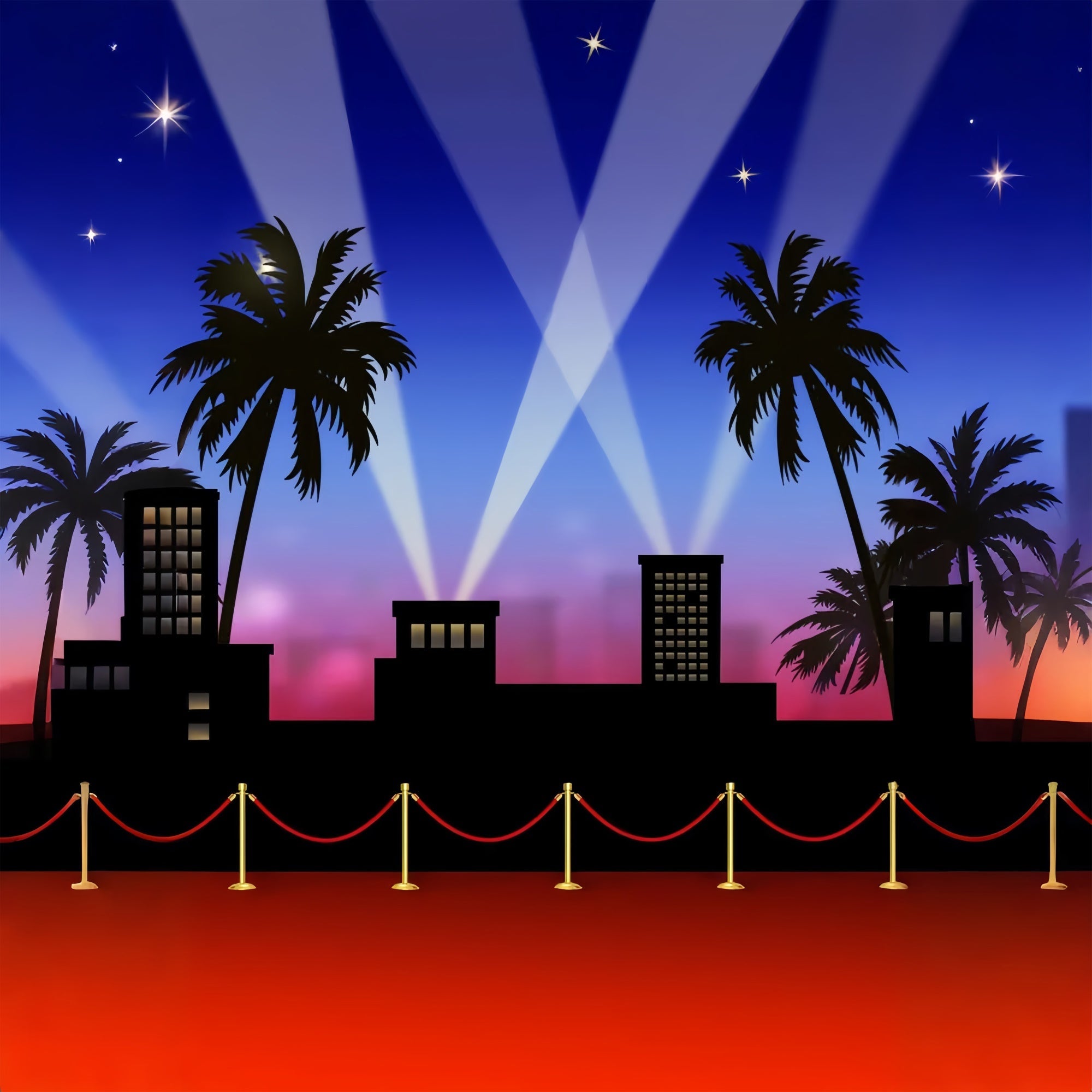 Backdrop Roter Teppich Glamour Nacht Skyline Licht Backdrop GQ4-84