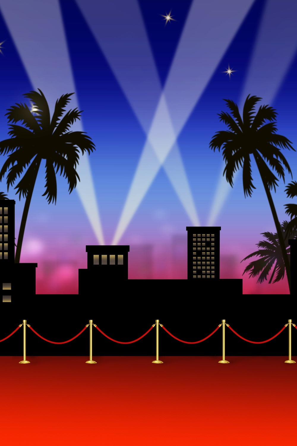 Backdrop Roter Teppich Glamour Nacht Skyline Licht Backdrop GQ4-84