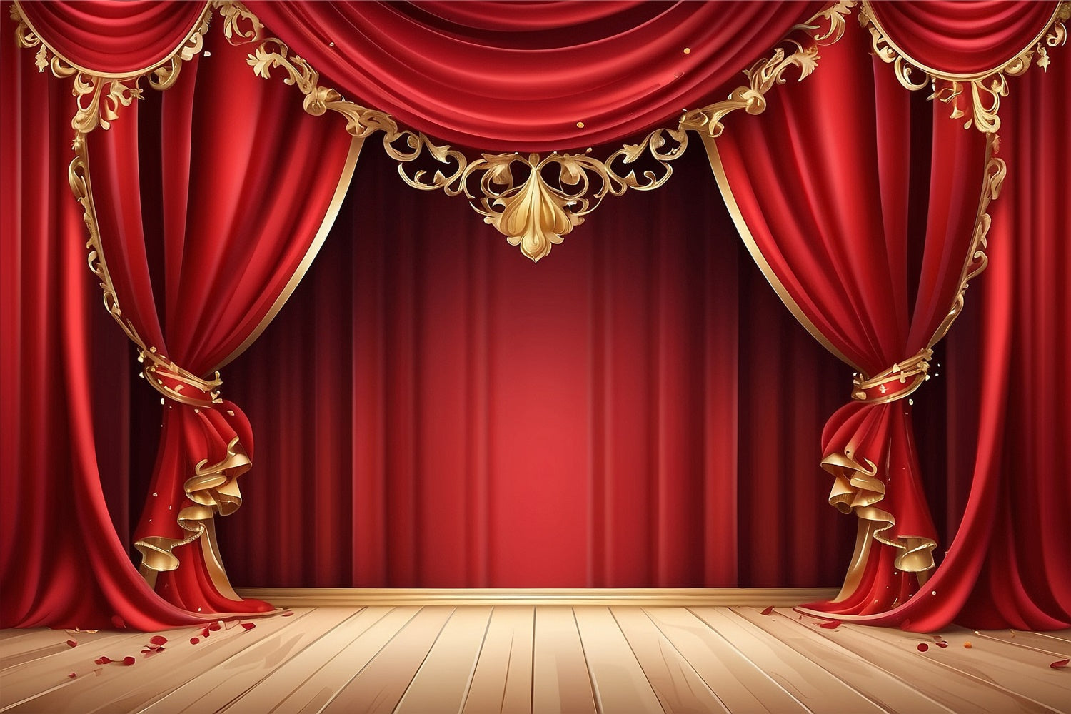 Roter Teppich Fotohintergrund Goldbesatz Roter Vorhang Backdrop GQ4-86