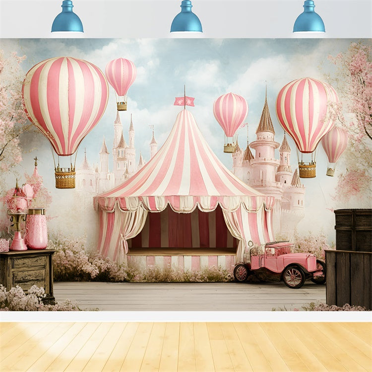 Karneval Zelt Backdrop Fantasy Pink Castle Ballon Backdrop GQ5-115