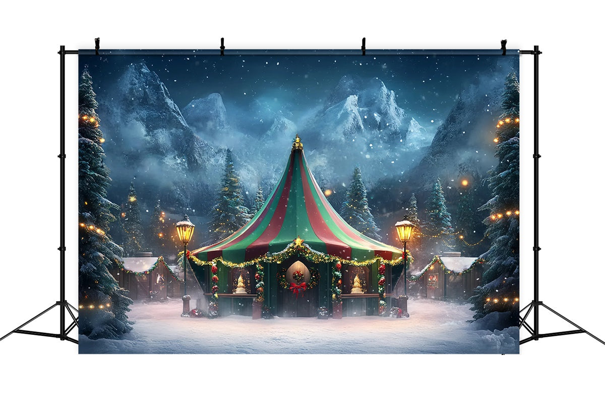 Karnevalszelt Backdrop Winter Magic Tent Wreath Backdrop GQ5-116