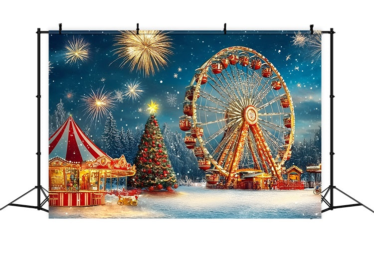 Karneval Backdrops Weihnachten Riesenrad Feuerwerk Backdrop GQ5-118