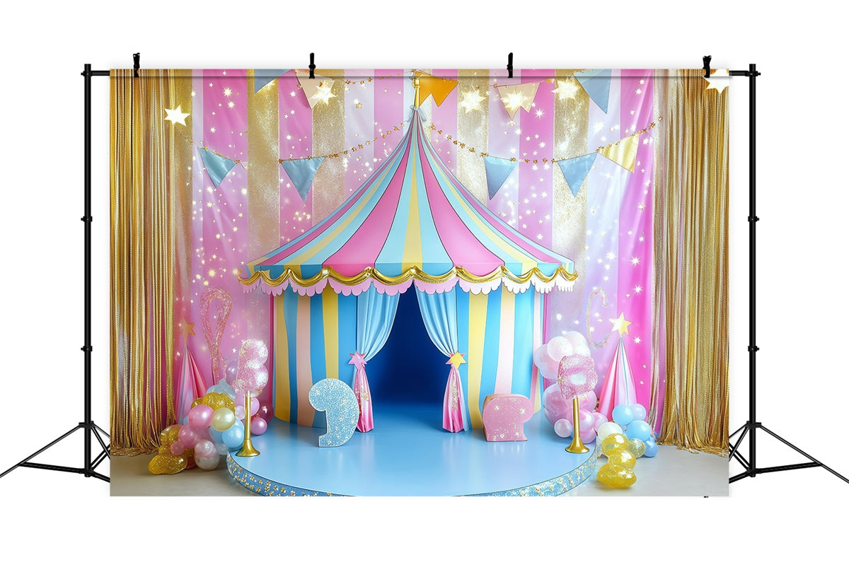 Karneval Zelt Backdrop Candy Stripe Tent Sparkle Backdrop GQ5-122