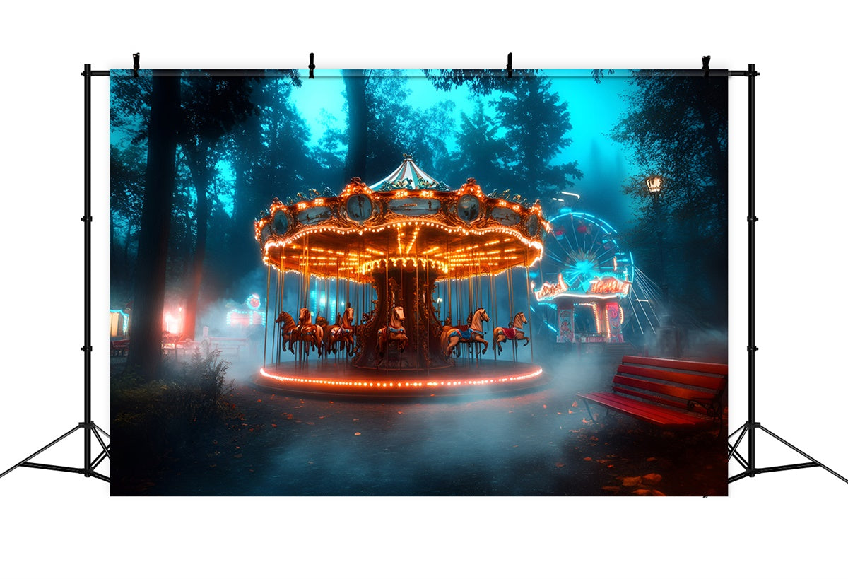 Karneval Backdrop Enchanted Forest Karussell Ferris Backdrop GQ5-123