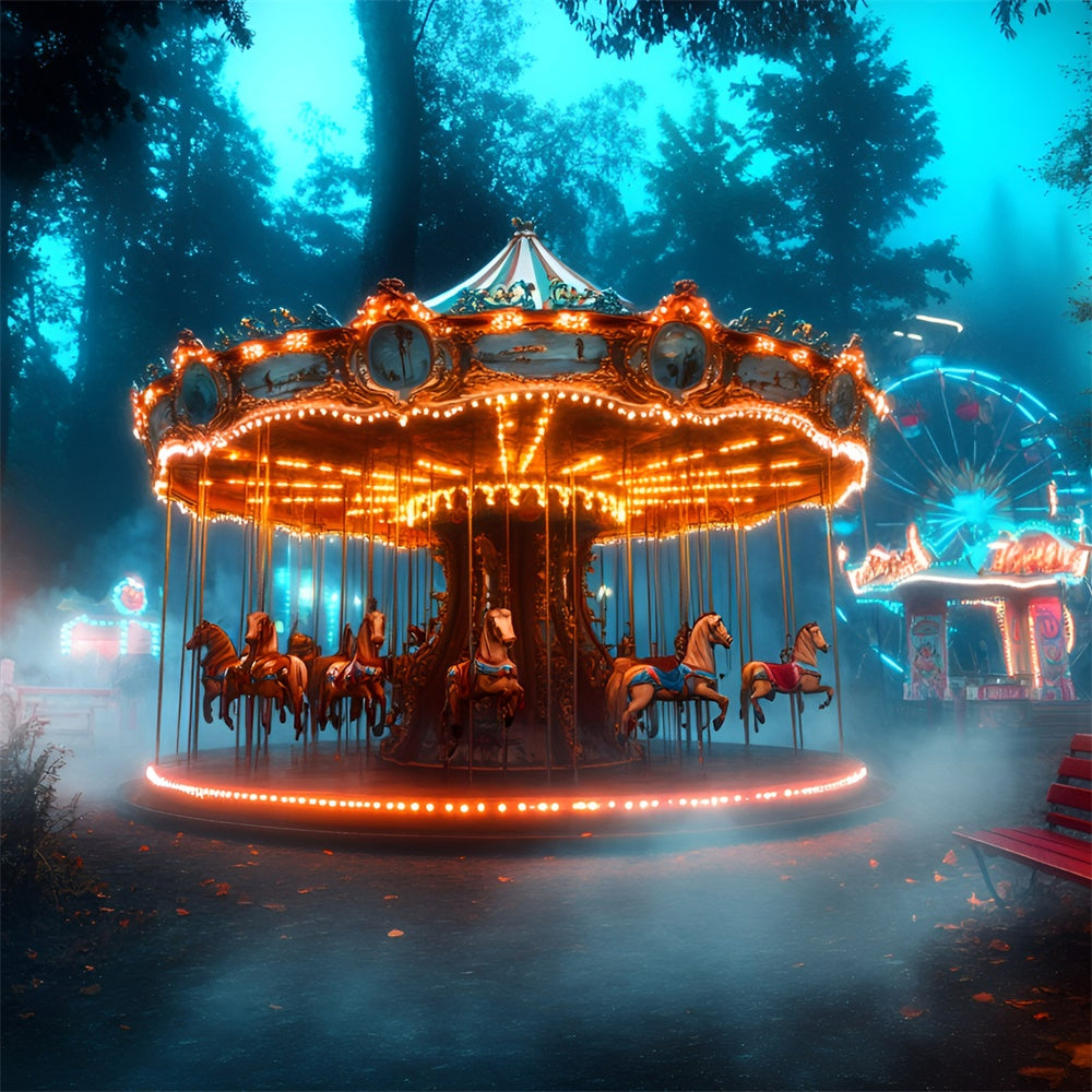 Karneval Backdrop Enchanted Forest Karussell Ferris Backdrop GQ5-123